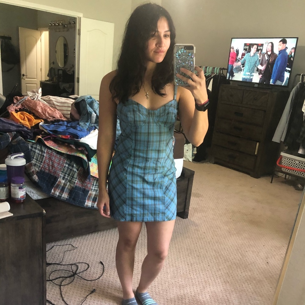 Plaid mini dress